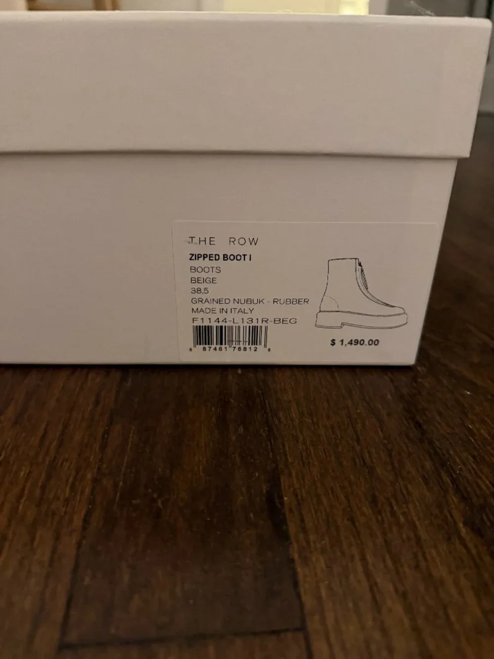 The Row Zipped Boot in Beige US Size 8.5 IT Size 38.5 NWT